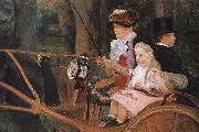 Mary Cassatt The woman and the child are driving the carriage France oil painting artist